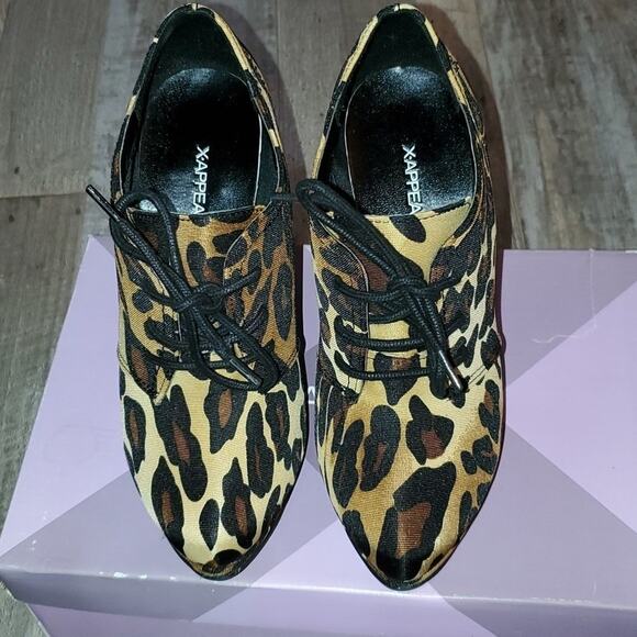 X-Appeal size 6 leopard heeled ankle boots - Picture 2 of 6